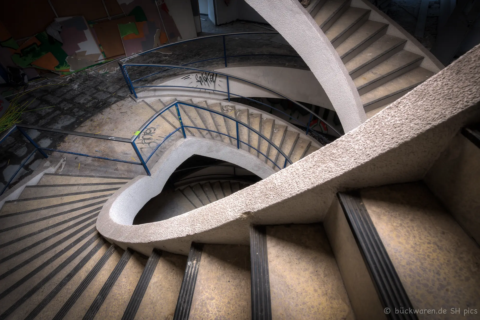 Von oben: die Spirale läuft aus.